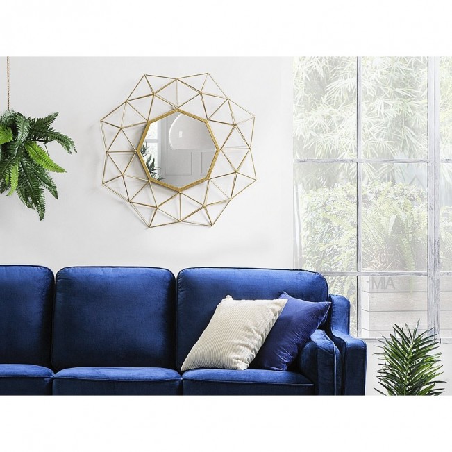 Metal Wall Mirror Gold 69 x 80 cm