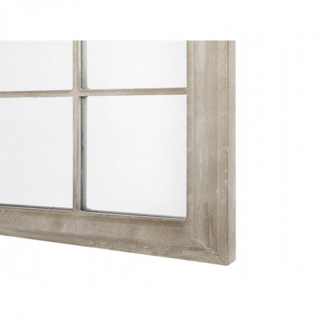 Metal Window Wall Mirror 76 x 130 cm Beige