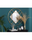 Round Metal Wall Mirror ø 82 cm Gold