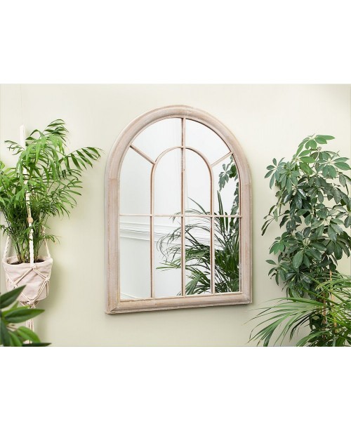 Metal Window Wall Mirror 69 x 88 cm Beig...