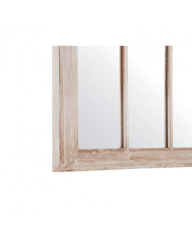 Metal Window Wall Mirror 69 x 88 cm Beige