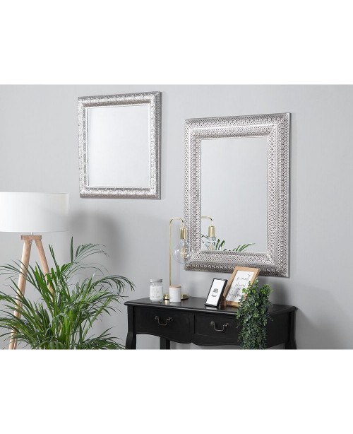 Metal Wall Mirror 65 x 65 cm Silver