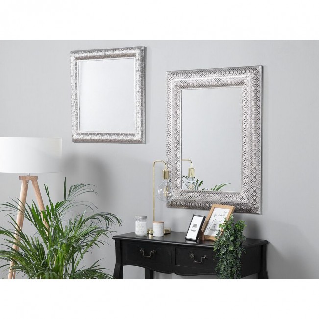 Metal Wall Mirror 65 x 65 cm Silver