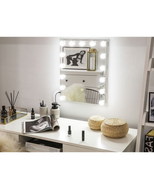 Metal LED Wall Vanity Mirror 40 x 50 cm