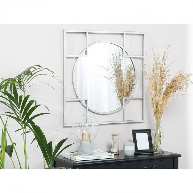 Wall Mirror 71 x 71 cm Silver