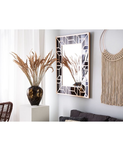 Wall Mirror 80 x 100 cm Black with Coppe...