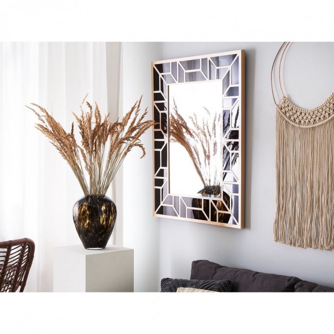 Wall Mirror 80 x 100 cm Black with Copper