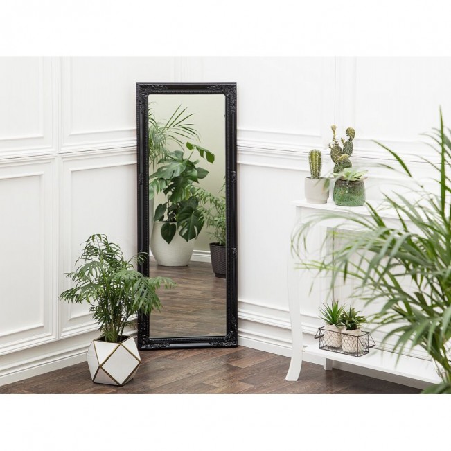 Wall Mirror 50 x 130 x 3  cm Black