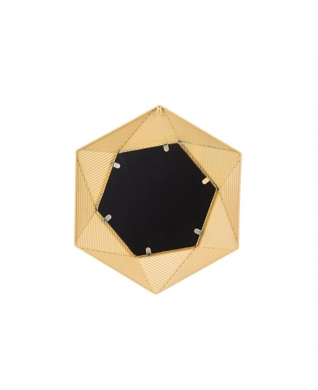 Hexagonal Metal Wall Mirror 60 x 51 cm Gold