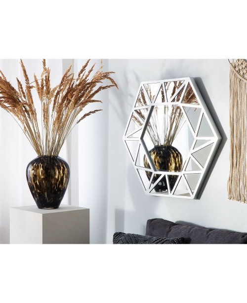 Hexagonal Wall Mirror 70 x 80 cm Silver