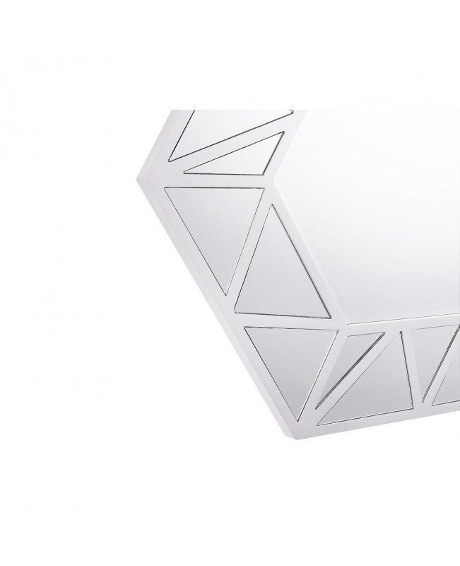 Hexagonal Wall Mirror 70 x 80 cm Silver