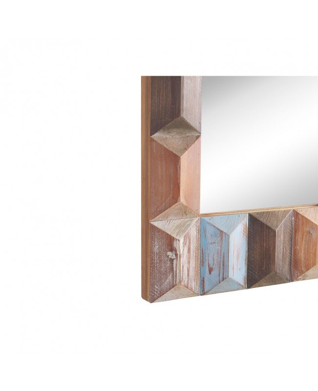 Wooden Wall Mirror 63 x 90 cm Multicolour