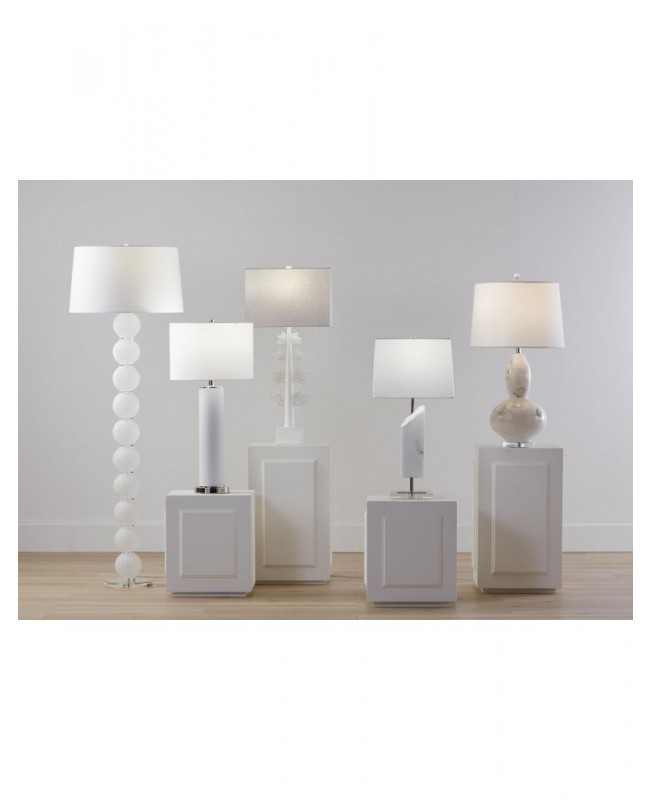 Fashion white drum table lamp