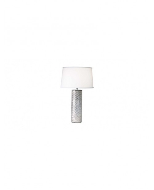 White lattice glass table lamp