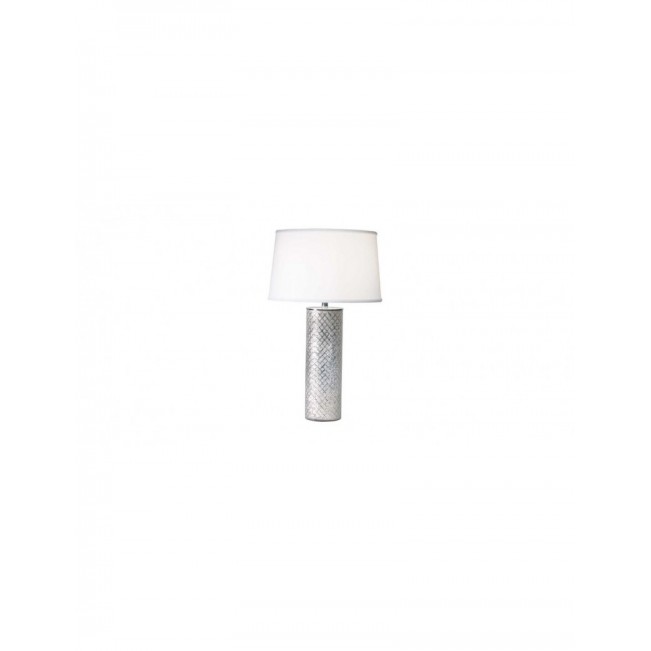 White lattice glass table lamp