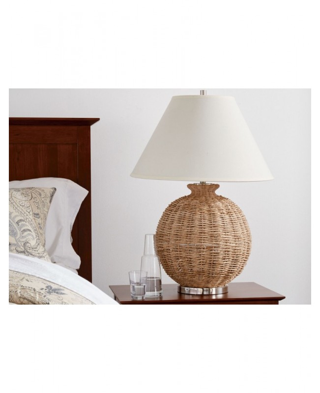 Woven seaweed table lamp