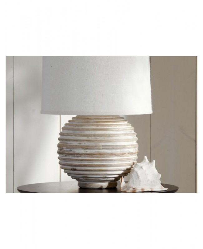 Off-white textured resin table lamp