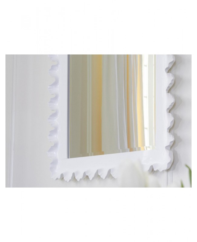 White fan-shaped coral mirror