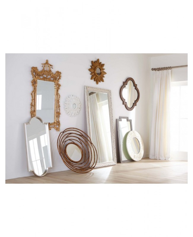 Brown four-leaf mirror