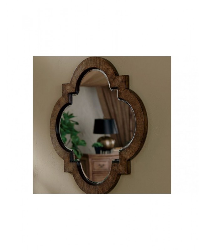 Brown four-leaf mirror