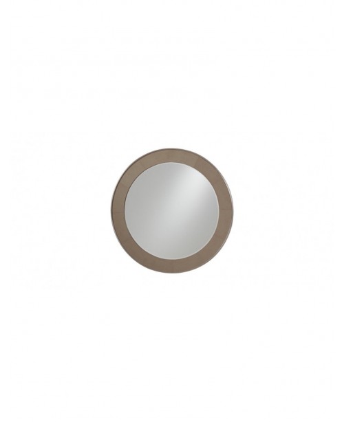 Classic simple round leather mirror