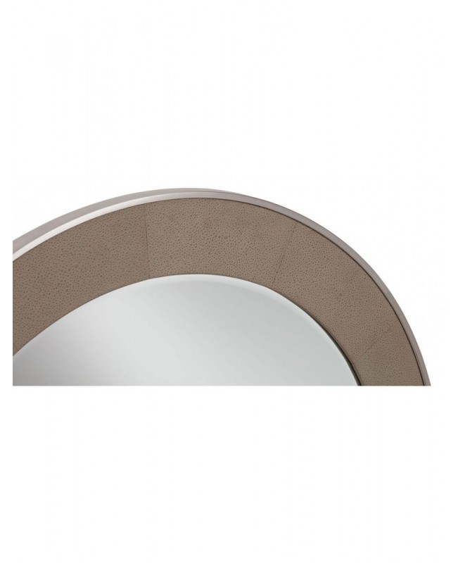 Classic simple round leather mirror