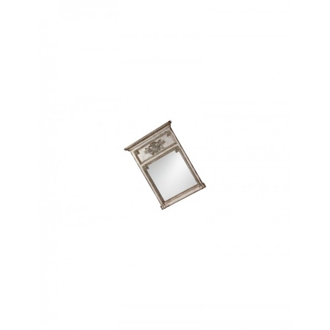 French antique silver small wall mirror