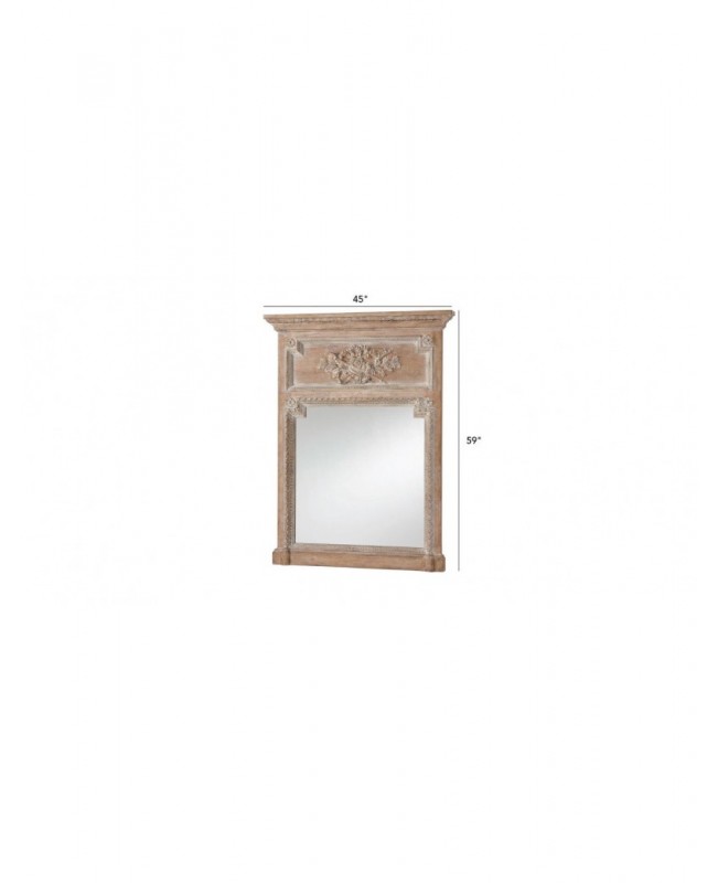 French aged oak wall mirror