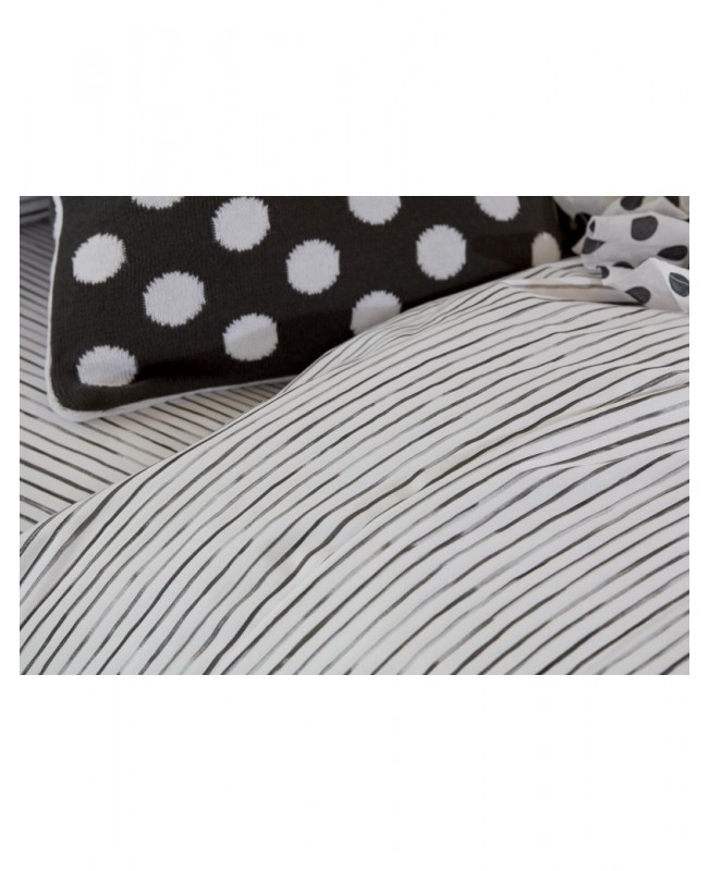 Black stripe sheet set, white