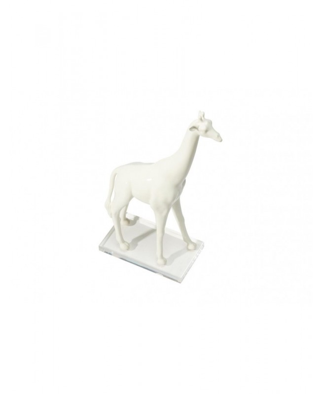 White ceramic giraffe sculpture